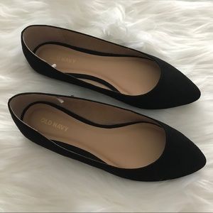 NWOT Old Navy Pointy Toe Black Velvet Flats
